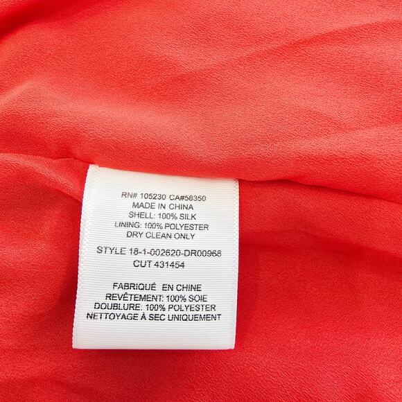 New Joie Hafsa Silk One Shoulder Midi Dress Red Floral Asymmetric Women's Size S - Picture 13 of 13